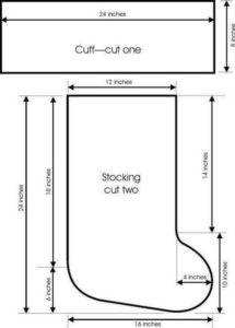 Выкройка новогоднего носка